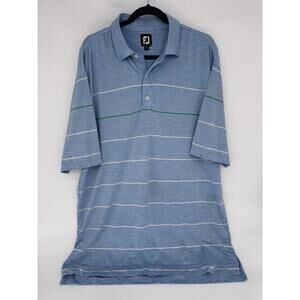 FootJoy Men's Golf Polo Short Shirt Blue Striped XL **See Description**